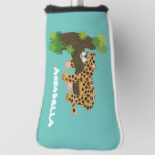 Cute leopard slapen in de cartoon afbeelding van d golfheadcover (Draai 90)