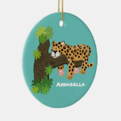 Cute leopard slapen in de cartoon afbeelding van d keramisch ornament (Rechts)