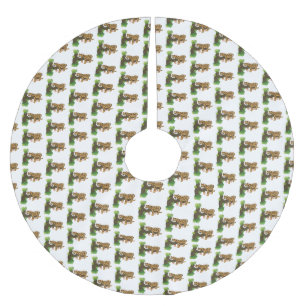 Cute leopard slapen in de cartoon afbeelding van d kerstboom rok