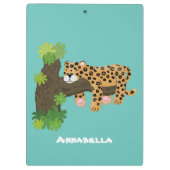 Cute leopard slapen in de cartoon afbeelding van d klembord (Achterkant)