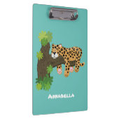 Cute leopard slapen in de cartoon afbeelding van d klembord (Rechts)