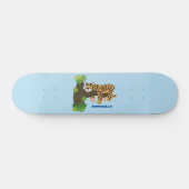 Cute leopard slapen in de cartoon afbeelding van d persoonlijk skateboard (Horizontaal)