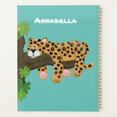 Cute leopard slapen in de cartoon afbeelding van d planner (Achterkant)