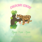 Cute leopard slapen in de cartoon afbeelding van d raamsticker (Vel 3)