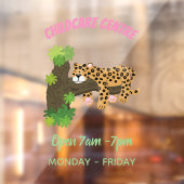 Cute leopard slapen in de cartoon afbeelding van d raamsticker (Vel 2)