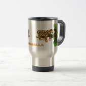 Cute leopard slapen in de cartoon afbeelding van d reisbeker (Voorkant rechts)