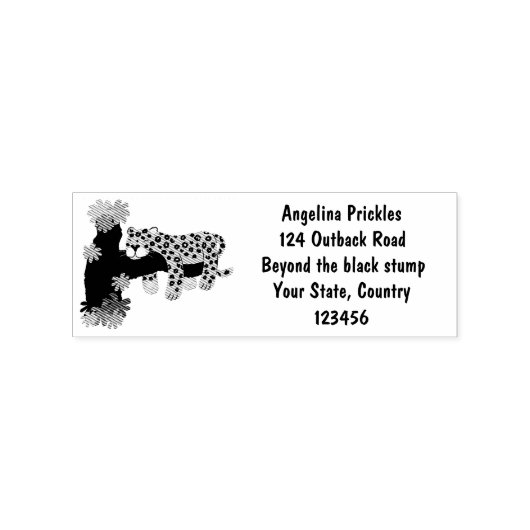 Cute leopard slapen in de cartoon afbeelding van d rubberstempel (Afrduk)