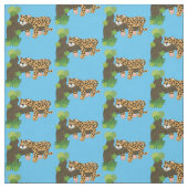 Cute leopard slapen in de cartoon afbeelding van d stof (Swatch)