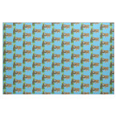 Cute leopard slapen in de cartoon afbeelding van d stof (Fat Quarter)