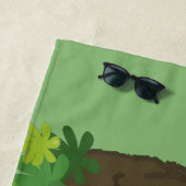 Cute leopard slapen in de cartoon afbeelding van d strandlaken (In situ)