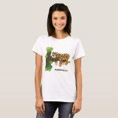 Cute leopard slapen in de cartoon afbeelding van d t-shirt (Voorkant volledig)
