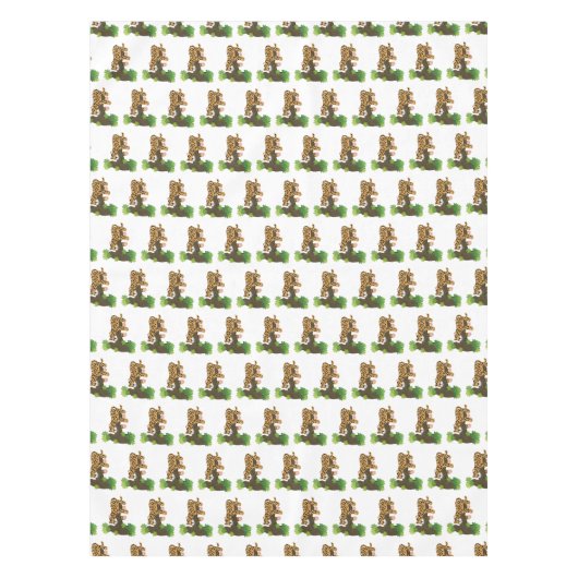 Cute leopard slapen in de cartoon afbeelding van d tafelkleed (Voorkant)