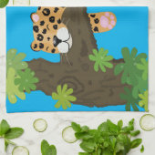 Cute leopard slapen in de cartoon afbeelding van d theedoek (Gevouwen)