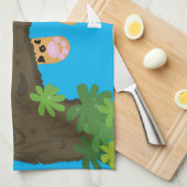 Cute leopard slapen in de cartoon afbeelding van d theedoek (Quarter Fold)