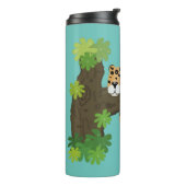 Cute leopard slapen in de cartoon afbeelding van d thermosbeker (Gedraaid links)