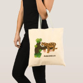 Cute leopard slapen in de cartoon afbeelding van d tote bag (Voorkant (product))