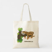 Cute leopard slapen in de cartoon afbeelding van d tote bag (Achterkant)