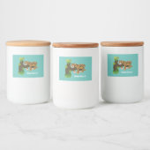 Cute leopard slapen in de cartoon afbeelding van d voedselcontainer etiket (Flessen)