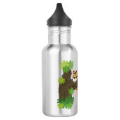 Cute leopard slapen in de cartoon afbeelding van d waterfles (Links)