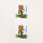 Cute leopard slapen in de cartoon afbeelding van d yogamat (Achterkant)