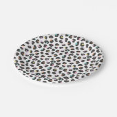 Cute leopard spots in pastelkleuren op wit papier papieren bordje (Gekanteld)
