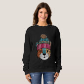 Cute Leopard Winter Hat Adorable Cartoon Trui (Voorkant volledig)