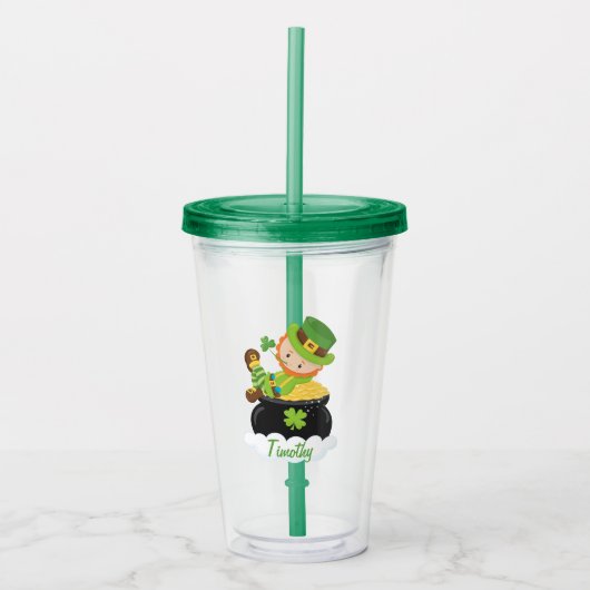 Cute Leprechaun Acryl Drinkbeker (Voorkant)