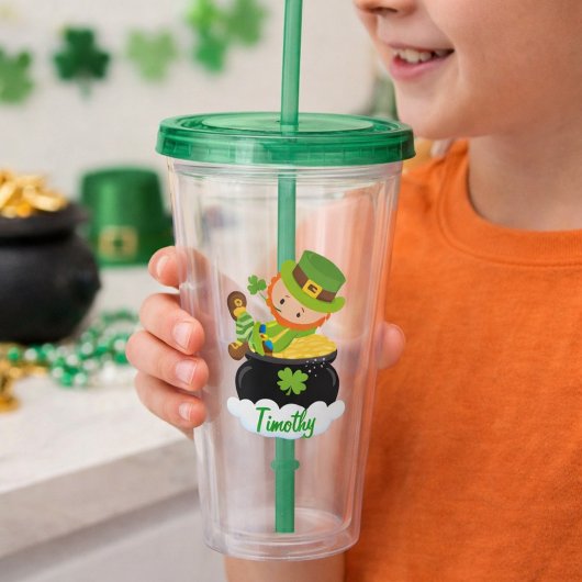 Cute Leprechaun Acryl Drinkbeker