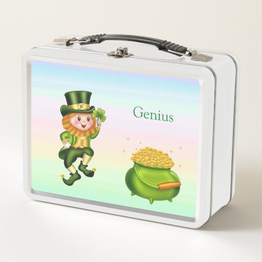 Cute leprechaun & calligraphy op pastelkleuren (Voorkant)