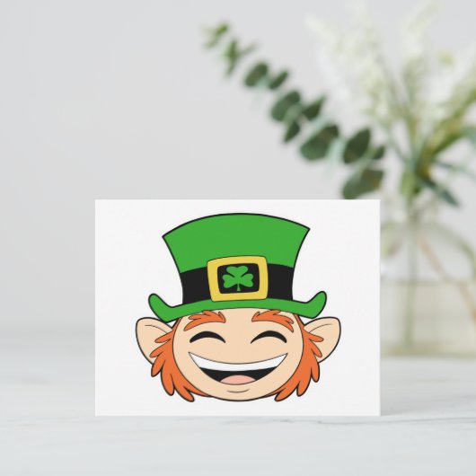 Cute Leprechaun Face Briefkaart (Staand voorkant)