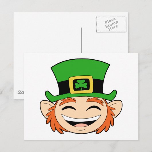 Cute Leprechaun Face Briefkaart (Voorkant / Achterkant)