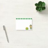 Cute leprechaun, gelukshamrocks & pot of gold post-it® notes (Kantoor)