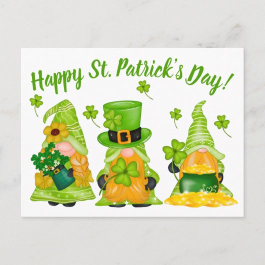 Cute Leprechaun Gnome Happy St. Patrick's Day Briefkaart (Voorkant)