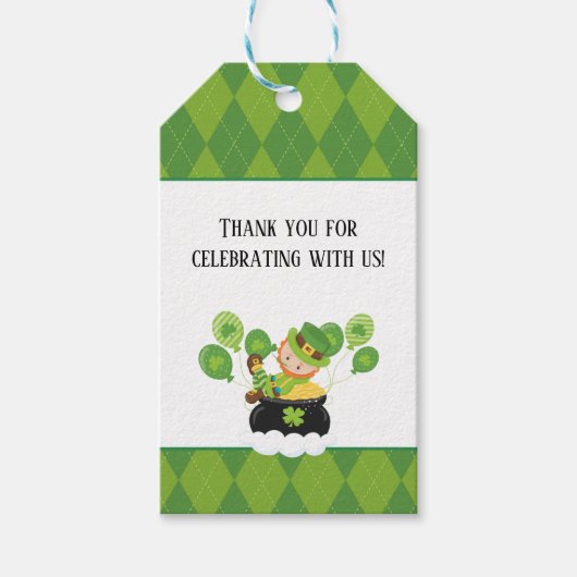 Cute Leprechaun Irish Bedankt voor de verjaardag Cadeaulabel (Voorkant)