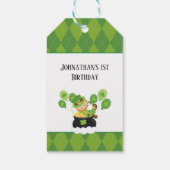 Cute Leprechaun Irish Bedankt voor de verjaardag Cadeaulabel (Achterkant)