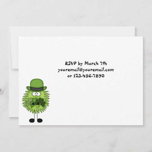 Cute Leprechaun Irish St Patrick's Day Birthday Kaart (Achterkant)