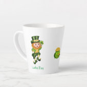 Cute leprechaun, kalligrafie en pot goud latte mok (Linkerhoek)