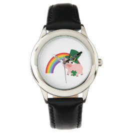 Cute Leprechaun Pig Horloge