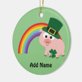 Cute Leprechaun Pig Keramisch Ornament (Links)