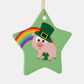 Cute Leprechaun Pig Keramisch Ornament (Rechts)