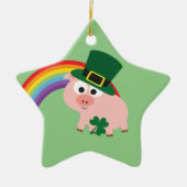 Cute Leprechaun Pig Keramisch Ornament (Voorkant)
