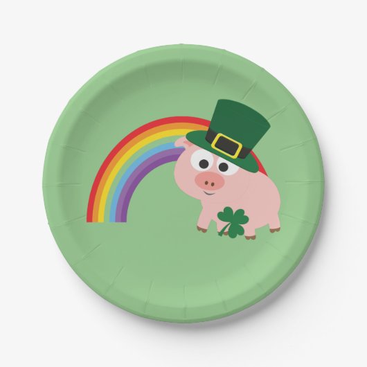 Cute Leprechaun Pig Papieren Bordje (Voorkant)