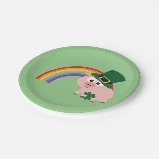 Cute Leprechaun Pig Papieren Bordje (Gekanteld)