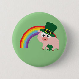 Cute Leprechaun Pig Ronde Button 5,7 Cm