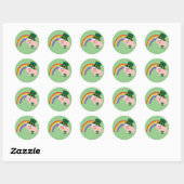 Cute Leprechaun Pig Ronde Sticker (Vel)