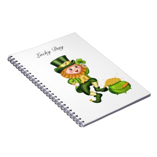 Cute leprechaun & pot of gold notitieboek (Rechterzijde)