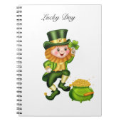 Cute leprechaun & pot of gold notitieboek (Voorkant)