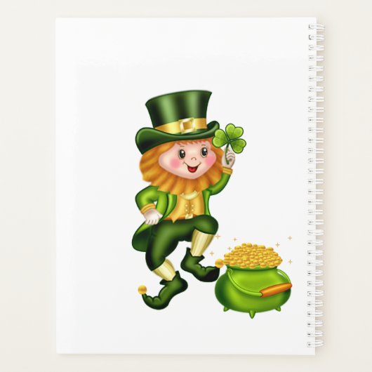 Cute leprechaun & pot of gold planner (Achterkant)