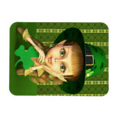 Cute Leprechaun Shamrock Girl Flexi Magnets Magneet (Horizontaal)