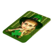 Cute Leprechaun Shamrock Girl Flexi Magnets Magneet (Linkerzijde)